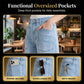 🎉 2026 Sale — Over 63,000 Sold!💞 Casual Barrel Leg Jeans with Patch Pockets – Streetwear Meets Comfort 👖