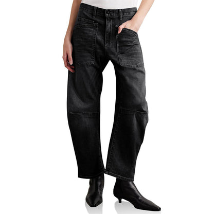 🎉 2026 Sale — Over 63,000 Sold!💞 Casual Barrel Leg Jeans with Patch Pockets – Streetwear Meets Comfort 👖