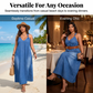 👗 50% OFF THE V-NECK DENIM MAXI DRESS! ✨ French elegance, breathable comfort & chic racerback detail 🇫🇷💙