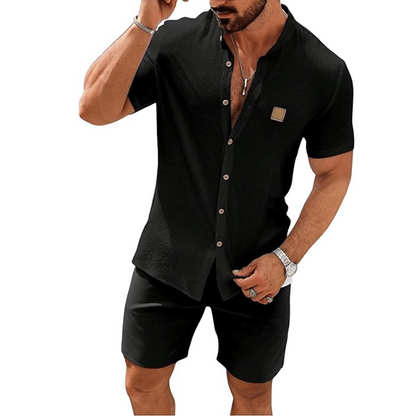 👔 FLASH SALE: 50% OFF! ☀️ Men's Summer Casual Button-Up Shirt – Stand Collar, Breathable & Relaxed Fit ✨