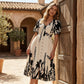 💎 -50% ON BOTANICAL MIDI DRESS! 💎 Elegant V-Neck, A-Line Silhouette & Chic Flutter Sleeves for Timeless Style 👗🌿