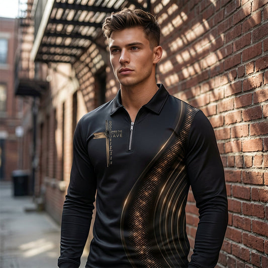 💎 -50% on Men's Casual Retro Zip-Up Polo! 💎 Premium Polyester, Modern Quarter-Zip & Graphic Accents for Versatile Style✨
