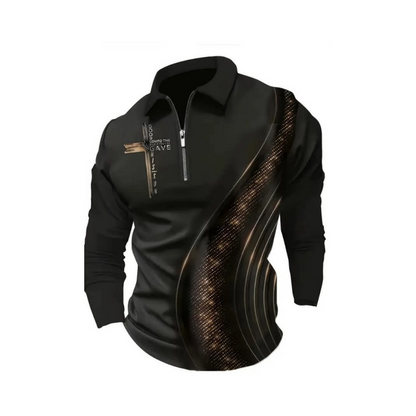 💎 -50% on Men's Casual Retro Zip-Up Polo! 💎 Premium Polyester, Modern Quarter-Zip & Graphic Accents for Versatile Style✨