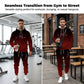 💎 FLASH SALE -50% on Men's Gradient Tracksuit Set! 💎 Complete Hoodie & Pants with Black-to-Red Fade for Gym & Street Style✨