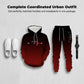 💎 FLASH SALE -50% on Men's Gradient Tracksuit Set! 💎 Complete Hoodie & Pants with Black-to-Red Fade for Gym & Street Style✨
