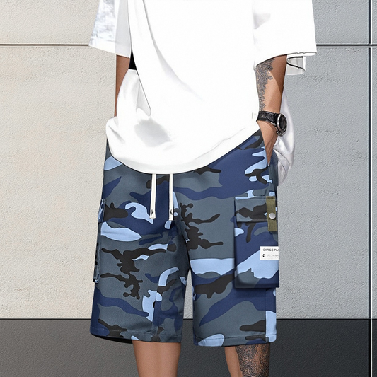 🩳 LIMITED-TIME 50% OFF! ✨ Men's Camo Cargo Shorts – Subtle Print, Drawstring, Knee-Length 🌲