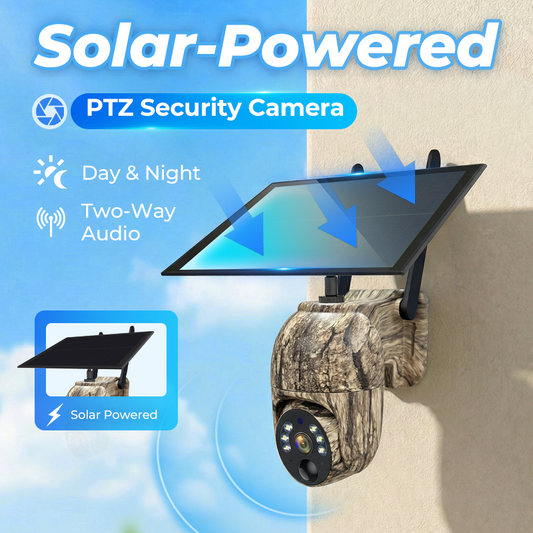 🌞 LIMITED TIME 50% OFF! 📡 WiFi Solar Security Camera – 4MP Color Night Vision, 360° PTZ & IP66 Weatherproof 🎥