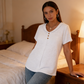 💎 FLASH SALE -50% on Women's Textured V-Neck Top! 💎 Wrinkle-Resistant Crinkle Fabric & Relaxed Fit for All-Day Chic✨