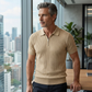 👕 LIMITED-TIME 50% OFF! ⚡ Men’s Ribbed Zip-Up Shirt – Muscle Fit, Stretch Knit, Modern Collar 🆒