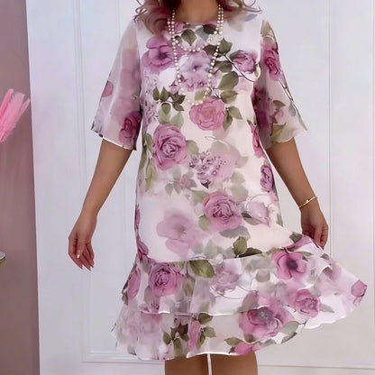 💎 -50% ON WOMEN'S FLORAL PRINT TIERED RUFFLE DRESS! 💎 Lightweight, Flowy & Versatile for Any Occasion ✨
