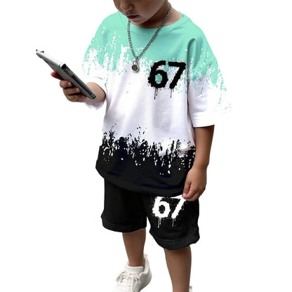 💎 -50% ON BOYS' 3D PRINT T-SHIRT & SHORTS SET! 💎 Vibrant Graphics, Breathable Polyester & Durable for Play ✨