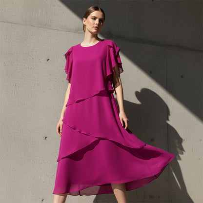 💎 50% OFF ELEGANT LUSH DRESS ! 💎 Flutter Sleeves, Flowy Tiered Design & Premium Soft Fabric ✨