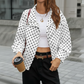 🧥 LIMITED-TIME 50% OFF! ✨ Women's Polka Dot Jacket – Cropped, Stand Collar, Lightweight, Drawstring