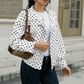🧥 LIMITED-TIME 50% OFF! ✨ Women's Polka Dot Jacket – Cropped, Stand Collar, Lightweight, Drawstring