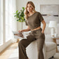 💎 -50% ON WOMEN'S OFF-SHOULDER TOP & PANTS 2-PIECE SET! 💎 Asymmetrical Design, Soft Fabric & Wide-Leg Pants ✨