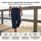 👖 LIMITED TIME 50% OFF! 🌿 Women's Cotton-Linen Blend Cropped Pants – Wide Leg, Elastic Waist, Pockets 🌱