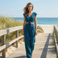 👗 50% OFF NOW! Women's Linen Two-Piece Set – Tie-Front Top & High-Waist Wide-Leg Pants 🌿