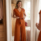 👗 50% OFF NOW! Women's Linen Two-Piece Set – Tie-Front Top & High-Waist Wide-Leg Pants 🌿
