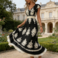 👗 LIMITED-TIME 50% OFF! ✨ Women's V-Neck Baroque Maxi Dress – Elegant, Flowy, Figure-Flattering 🌺