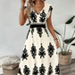 👗 LIMITED-TIME 50% OFF! ✨ Women's V-Neck Baroque Maxi Dress – Elegant, Flowy, Figure-Flattering 🌺
