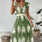 👗 LIMITED-TIME 50% OFF! ✨ Women's V-Neck Baroque Maxi Dress – Elegant, Flowy, Figure-Flattering 🌺