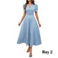 👗 2026 Sale — Over 39 400 Sold!💐 Elegant V‑Neck High Waist Dress with Puff Sleeve
