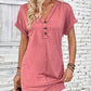 👗 50% OFF! 💫 Women's Fashion V-Neck Button Dress – Timeless Solid Colors, Soft Fabric & Rolled Sleeves