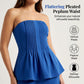 ✨ LIMITED-TIME 50% OFF! ✨ Strapless Peplum Top & Pants Set – Elegant, Flowy, Evening Ready 🌃