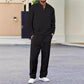 👔 LIMITED-TIME 50% OFF! ✨ Men's Sweatshirt & Pants Set – Waffle Knit, Quarter-Zip, Relaxed Fit, Loungewear ✨