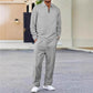 👔 LIMITED-TIME 50% OFF! ✨ Men's Sweatshirt & Pants Set – Waffle Knit, Quarter-Zip, Relaxed Fit, Loungewear ✨