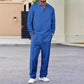 👔 LIMITED-TIME 50% OFF! ✨ Men's Sweatshirt & Pants Set – Waffle Knit, Quarter-Zip, Relaxed Fit, Loungewear ✨
