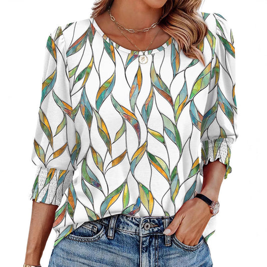 👗 LIMITED-TIME 50% OFF! ✨ Women's 3/4 Sleeve Blouse – Wide Neck, Casual, Polyester ✨