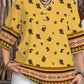 👔 LIMITED-TIME 50% OFF! ✨ Women's Casual Top – V-Neck, Button-Front, Patterned Trim, Soft 🍂