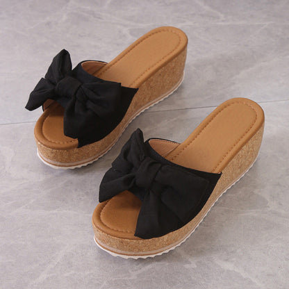 🐆 LIMITED-TIME 50% OFF! 👡 Women's Leopard Print Platform Sandals – Bow Detail, Ergonomic Wedge, Slip-Resistant ✨