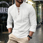 👔 LIMITED-TIME 50% OFF! ✨ Men's Casual Solid Color Shirt – Stand Collar, Lace-Up Detail, Breathable Cotton 🍂