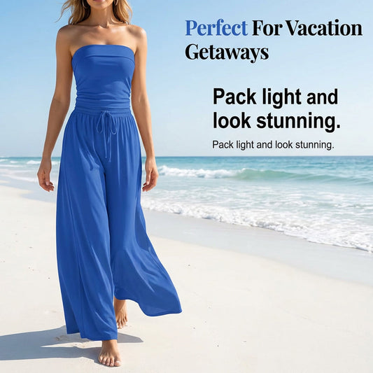 👗 LIMITED-TIME 50% OFF! ✨ Women's Two-Piece Set – Strapless Top & Pants, 5 Colors 🍂