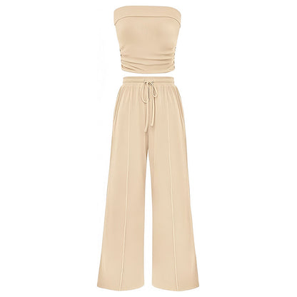 👗 LIMITED-TIME 50% OFF! ✨ Women's Two-Piece Set – Strapless Top & Pants, 5 Colors 🍂