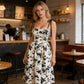 👗 50% OFF! Women's Floral Print Tie-Strap Midi Dress – Adjustable, A-Line Silhouette & Lightweight Fabric 🌸