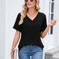 ✨ LIMITED-TIME 50% OFF! ✨ Women's V-Neck T-Shirt – Soft, Rolled Cuffs, Classic ✨