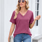 ✨ LIMITED-TIME 50% OFF! ✨ Women's V-Neck T-Shirt – Soft, Rolled Cuffs, Classic ✨