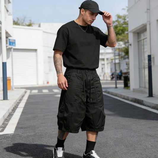 👖 50% OFF NOW! Men's Plus Size Casual Drawstring Capri Pants – Wide-Leg Loose Fit, Elastic Waist & Durable Polyester 🔥✨