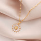 🌻 LIMITED-TIME 50% OFF! ✨ Sunflower Pendant Necklace for Women – Cubic Zirconia, Gold-Tone, Lightweight 💛