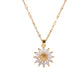🌻 LIMITED-TIME 50% OFF! ✨ Sunflower Pendant Necklace for Women – Cubic Zirconia, Gold-Tone, Lightweight 💛