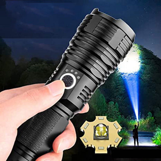 🔦 LIMITED-TIME 50% OFF! ✨ Super Bright Rechargeable Flashlight – 25W, Waterproof, Zoom, 7 Styles ⚡