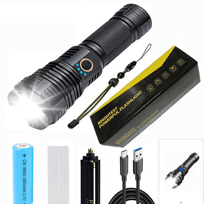 🔦 LIMITED-TIME 50% OFF! ✨ Super Bright Rechargeable Flashlight – 25W, Waterproof, Zoom, 7 Styles ⚡