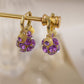 🥳2026 HOT SALE🥳Vintage Gold-Plated Hoop Earrings with Purple Crystal Sphere
