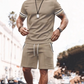 👕 LIMITED-TIME 50% OFF! 🏃‍♂️ Men's Striped 2-Piece Set – T-Shirt & Shorts, Moisture-Wicking, Adjustable Waist ✨