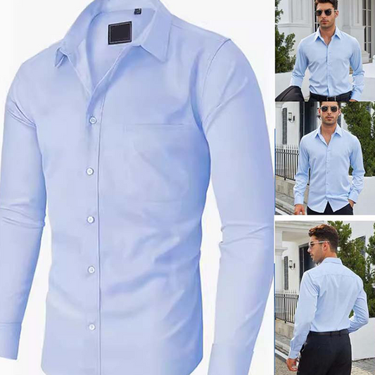 👔 LIMITED-TIME 50% OFF! ✨ Solid-Color Long-Sleeve Shirt – Classic, Comfortable, Wrinkle-Resistant ✨