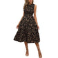 👗 LIMITED-TIME 50% OFF! 🌸 Women’s Sleeveless Floral Print Casual Dress – Smocked Bodice, Tiered Skirt, Midi Length ✨