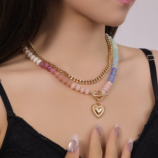 🌈Boho Sale Now!✨ Bohemian Rainbow Bead & Chain Layered Necklace